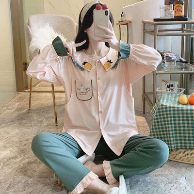 Confinement Clothing Pregnant Women Pajamas, Breastfeeding Mothers Thin Section Nursing Home