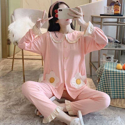 Confinement Clothing Pregnant Women Pajamas, Breastfeeding Mothers Thin Section Nursing Home