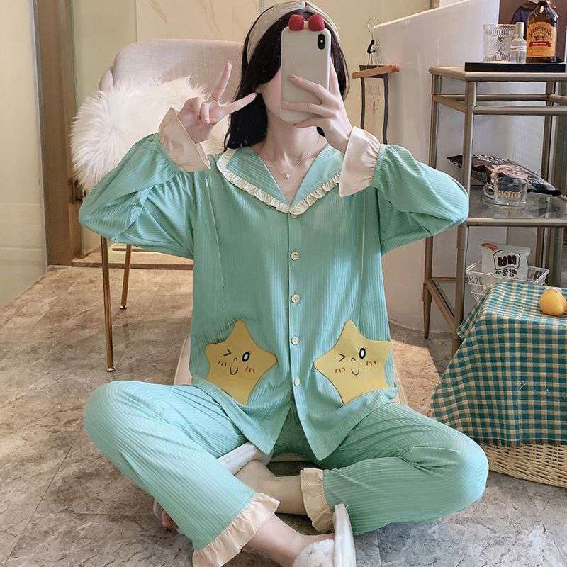 Confinement Clothing Pregnant Women Pajamas, Breastfeeding Mothers Thin Section Nursing Home