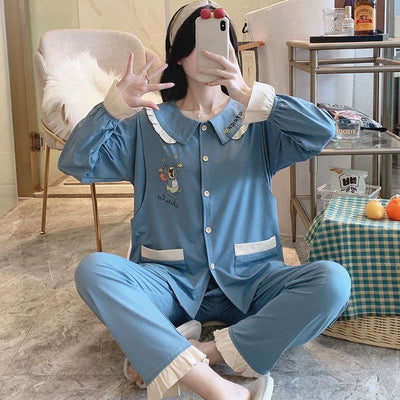 Confinement Clothing Pregnant Women Pajamas, Breastfeeding Mothers Thin Section Nursing Home