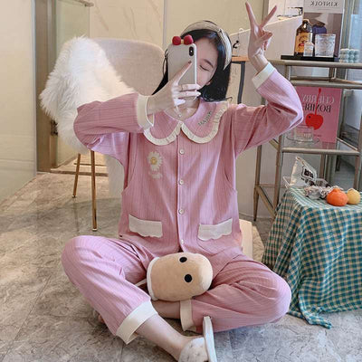 Confinement Clothing Pregnant Women Pajamas, Breastfeeding Mothers Thin Section Nursing Home