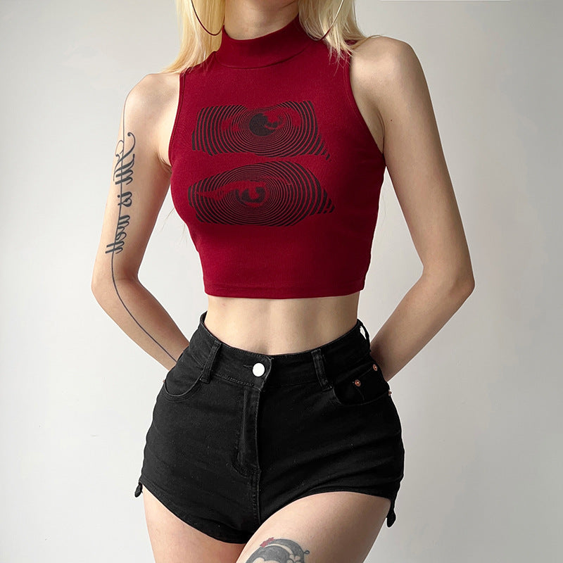 Summer New Women's Clothing Street Letters Printed Cropped Tank Top Women